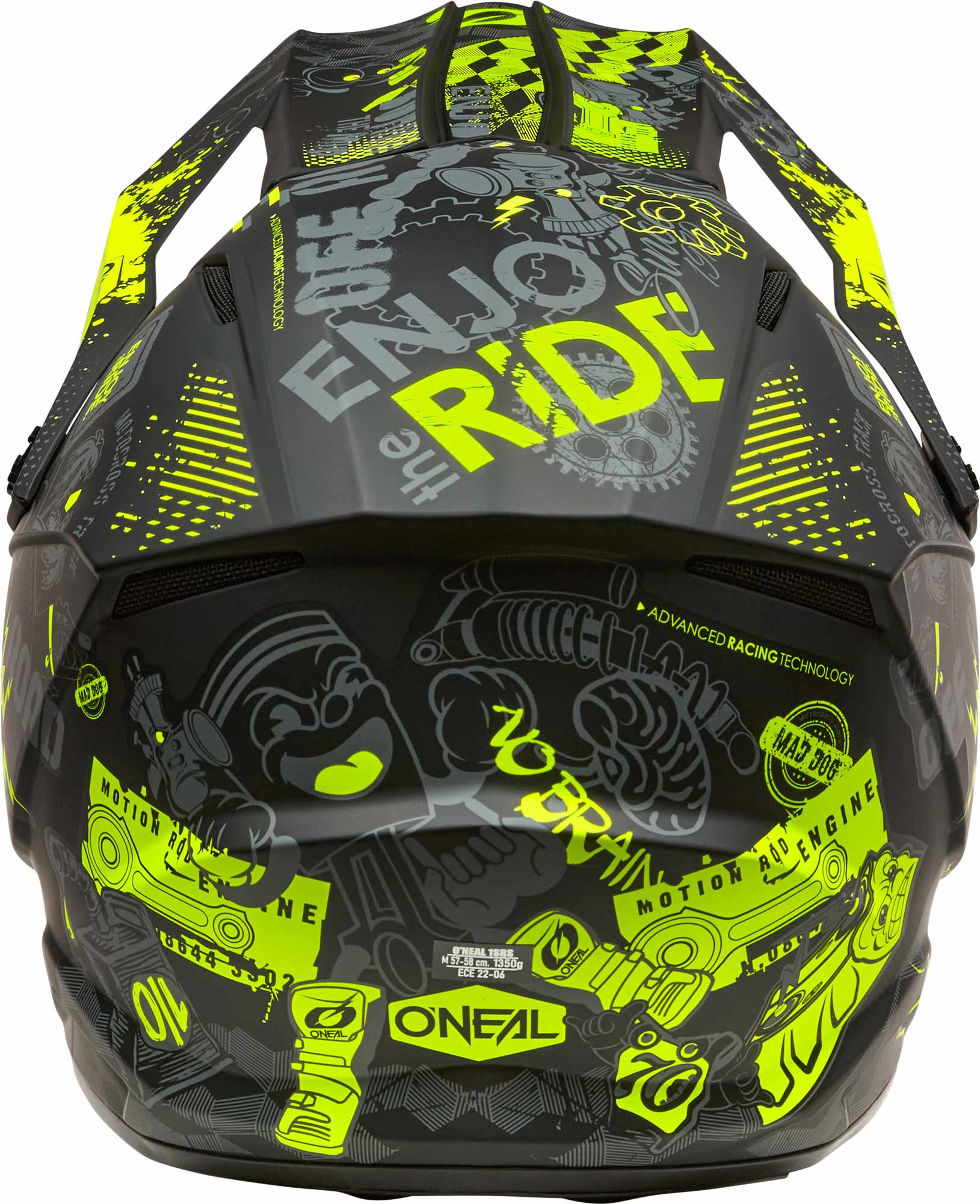 Oneal 1SRS VIBRANT Casco da motocross giovanile nero/giallo neon Y/XL (51-52) Figura 6