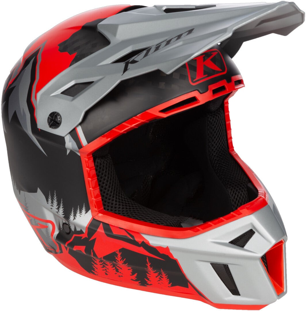 Klim F3 Carbon DNA Snescooter hjelm sort/grå/rød XXL (62/63) Figur 3