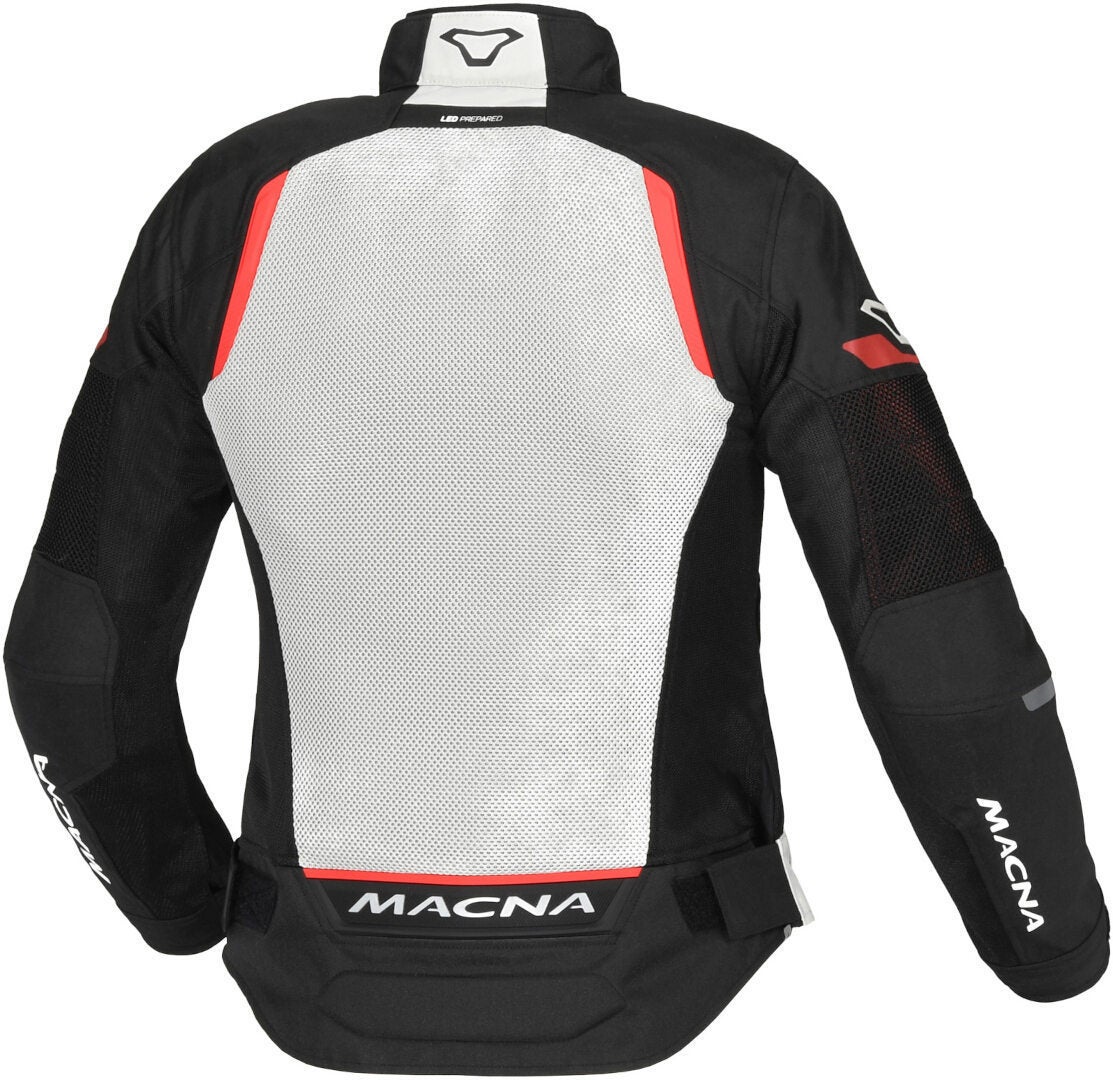 Macna Tondo waterdichte dames motorfiets textiel jas lichtgrijs/zwart/rood XL Figuur 2