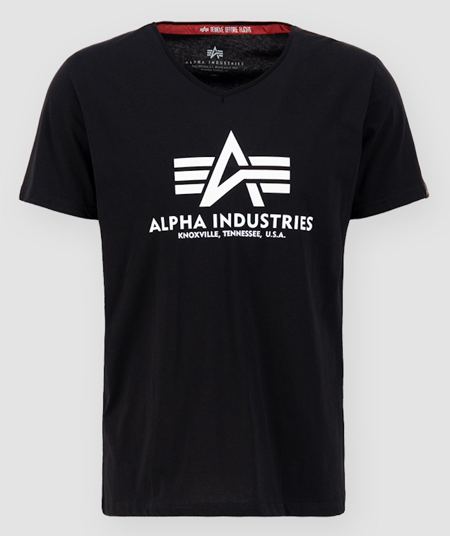 Alpha Industries Basic V-Neck T-Shirt black XL Figure 1