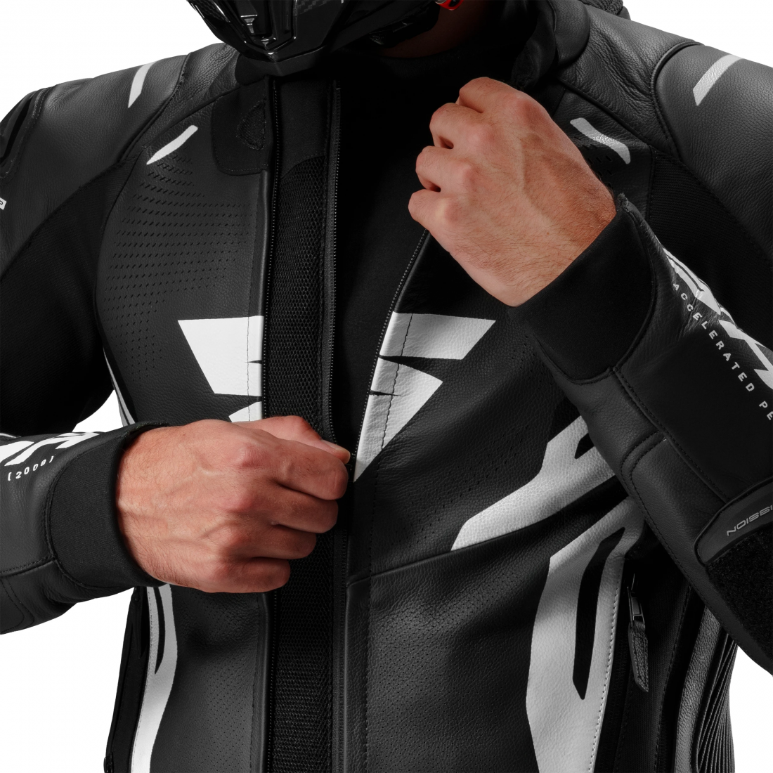 SHIMA Mission ST Veste en cuir moto Noir/Blanc 60 Figure 13