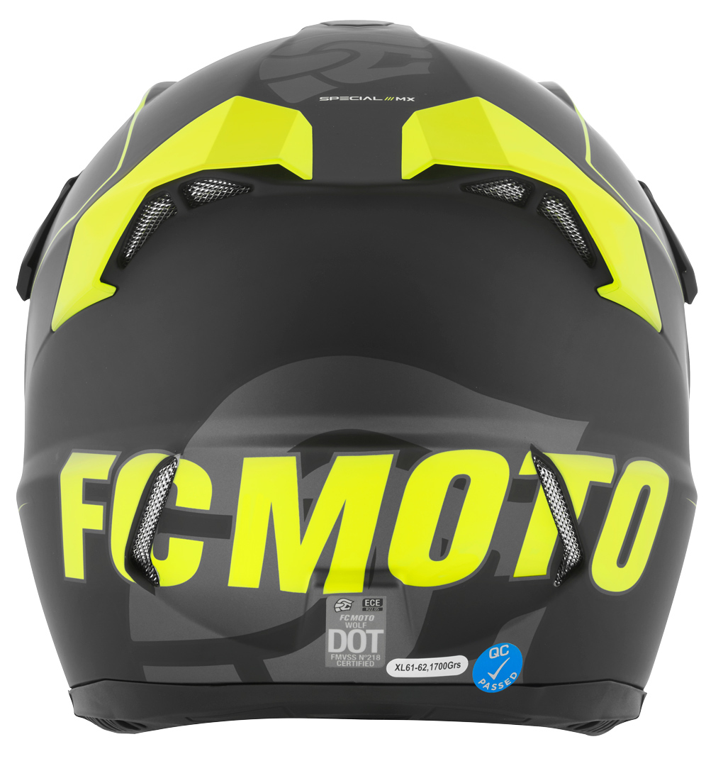 FC-Moto Merkur Straight Motocross Hjälm svart/gul S Figur 5