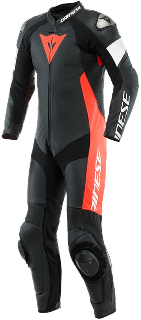 Dainese Tosa En pece perforerad motorcykel läder kostym svart/röd/vit 60 Figur 1