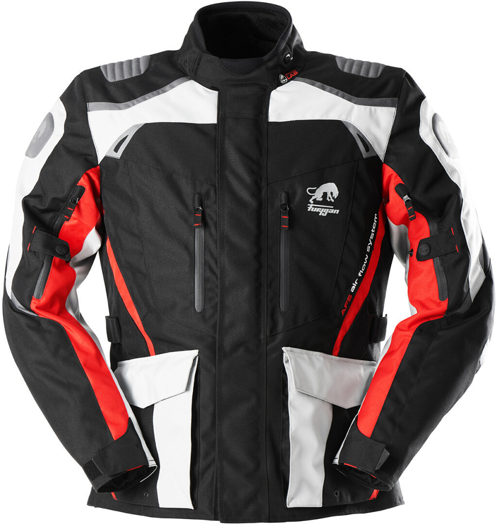 Furygan Apalaches Jachetă textilă pentru motociclete Negru/Alb/Roșu M Figura 1