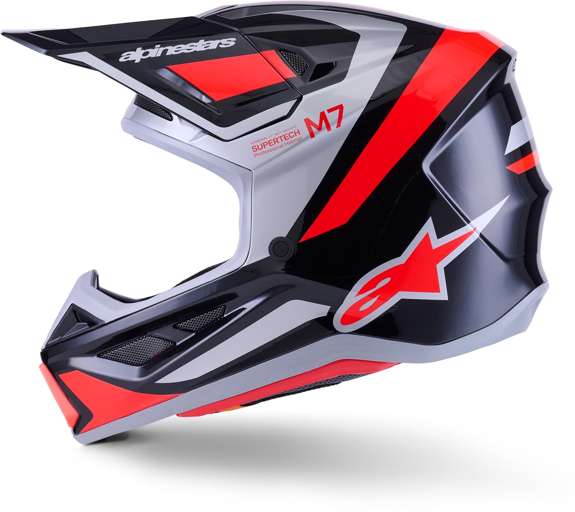 Alpinestars S-M7 Rise Motocross Helm schwarz/silber/rot S (55/56) Abbildung 6