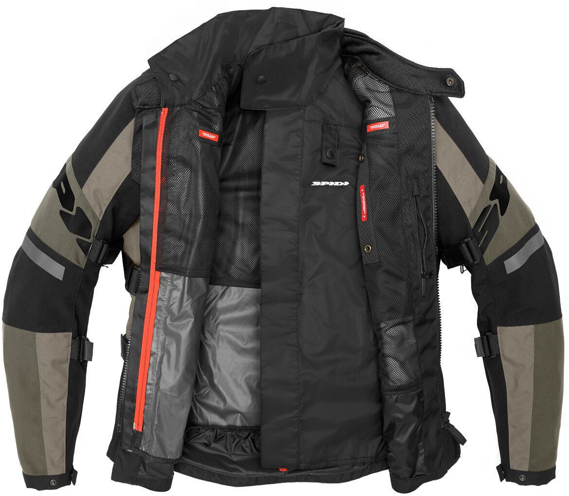 Spidi 4 Season Evo H2Out Motorcycle Textile Jacket black/olive 4XL Figure 6