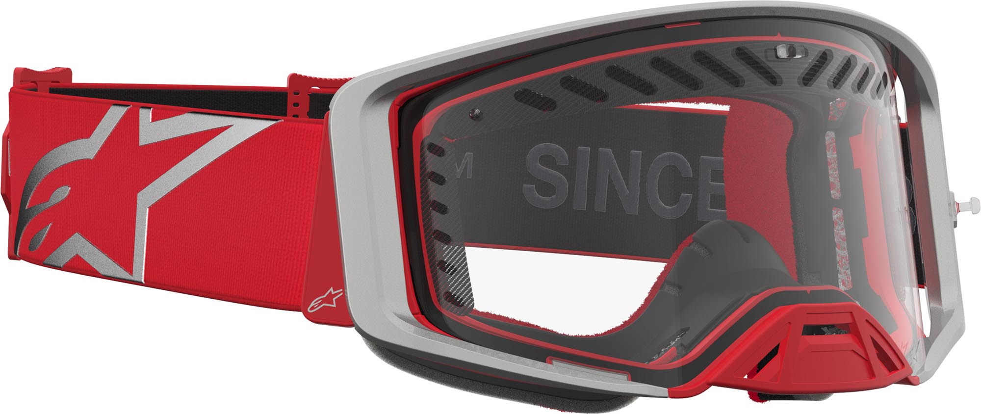 Alpinestars Supertech Dura Air Fluid Occhiali da motocross rosso/argento Figura 6