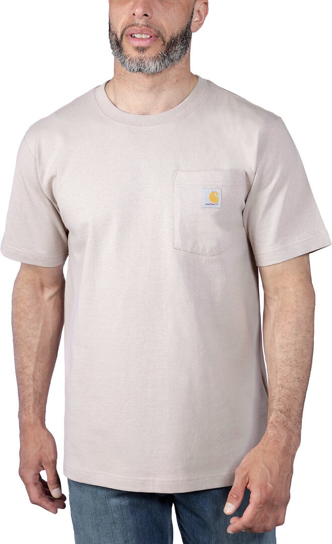 Carhartt Relaxed Fit Heavyweight K87 Pocket Triko šedá/béžová S Obrázek 3