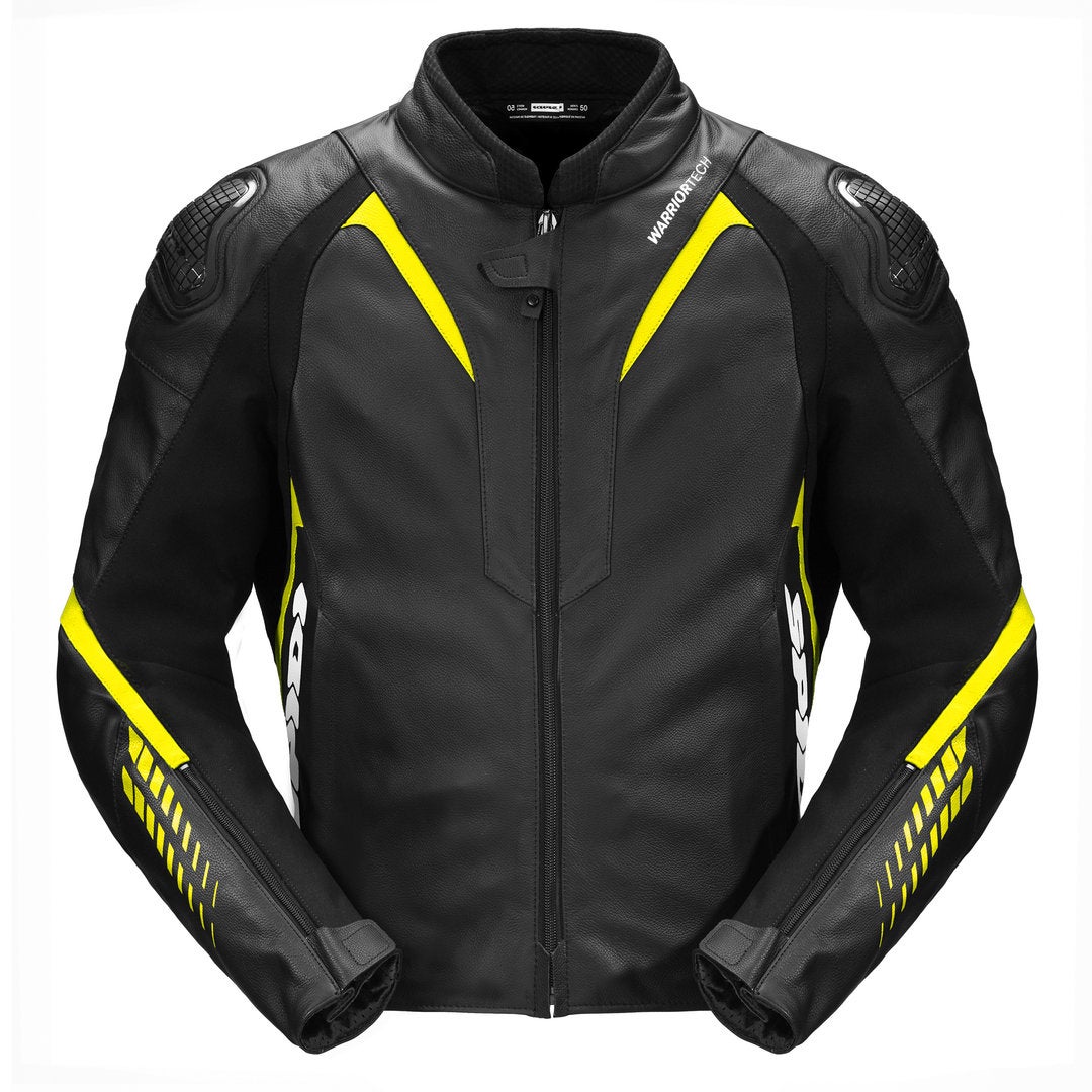 Spidi NKD-1 Motorcycle Leather Jacket black/yellow 58 Figure 1