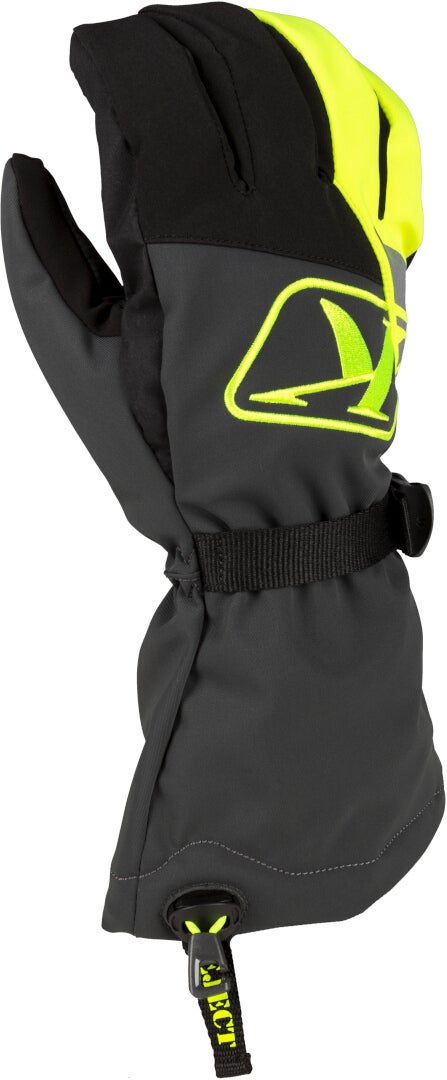Klim Men's Black/Grey/Yellow Klimate Gauntlet Snowmobile Gloves