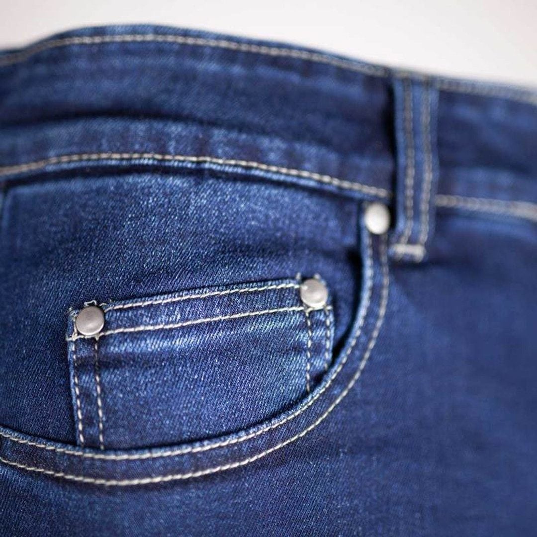 GMS Rattle Slim Damer Motorcykel Jeans mørkeblå 36 L30 Figur 2