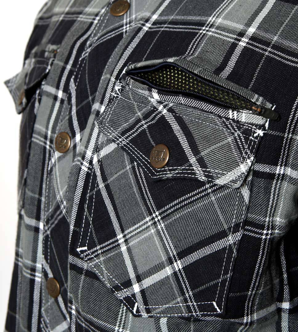 Bores Lumberjack Premium Motorradhemd grau/schwarz/weiß M Abbildung 7
