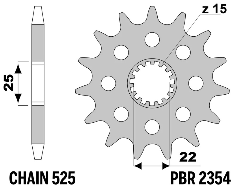 PBR Framdrev standard i stål 2354 - 525 Figur 2