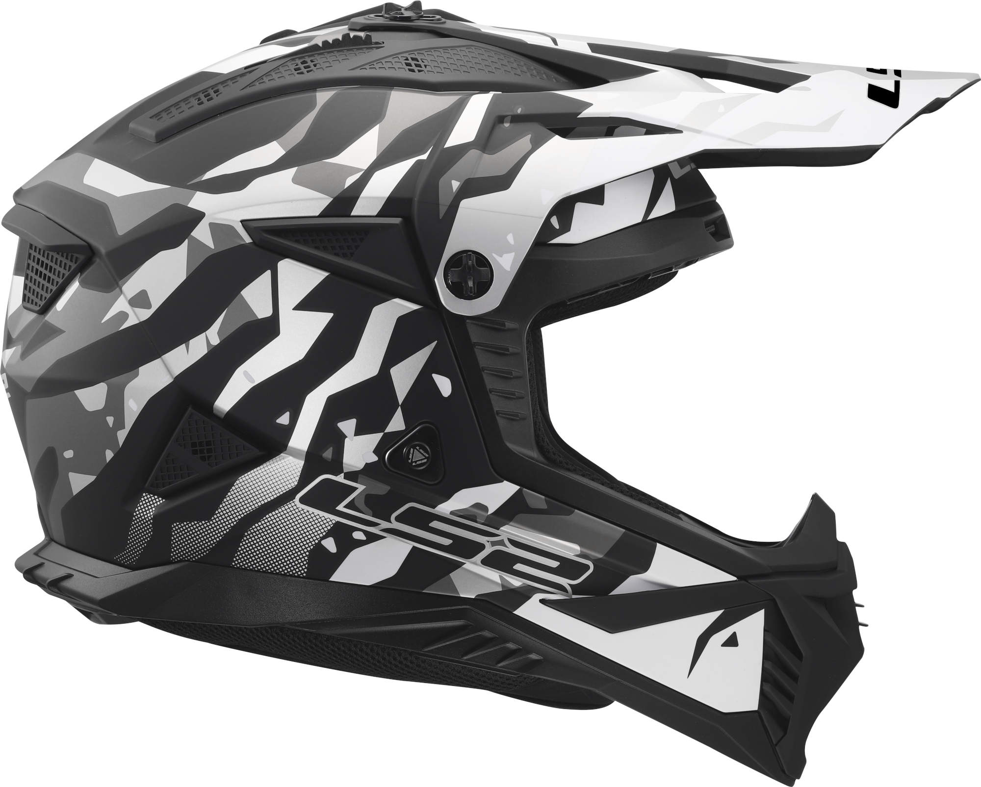 LS2 MX708 Fast II Grotesk Motocrosshjelm sort/grå L (59/60) Figur 6