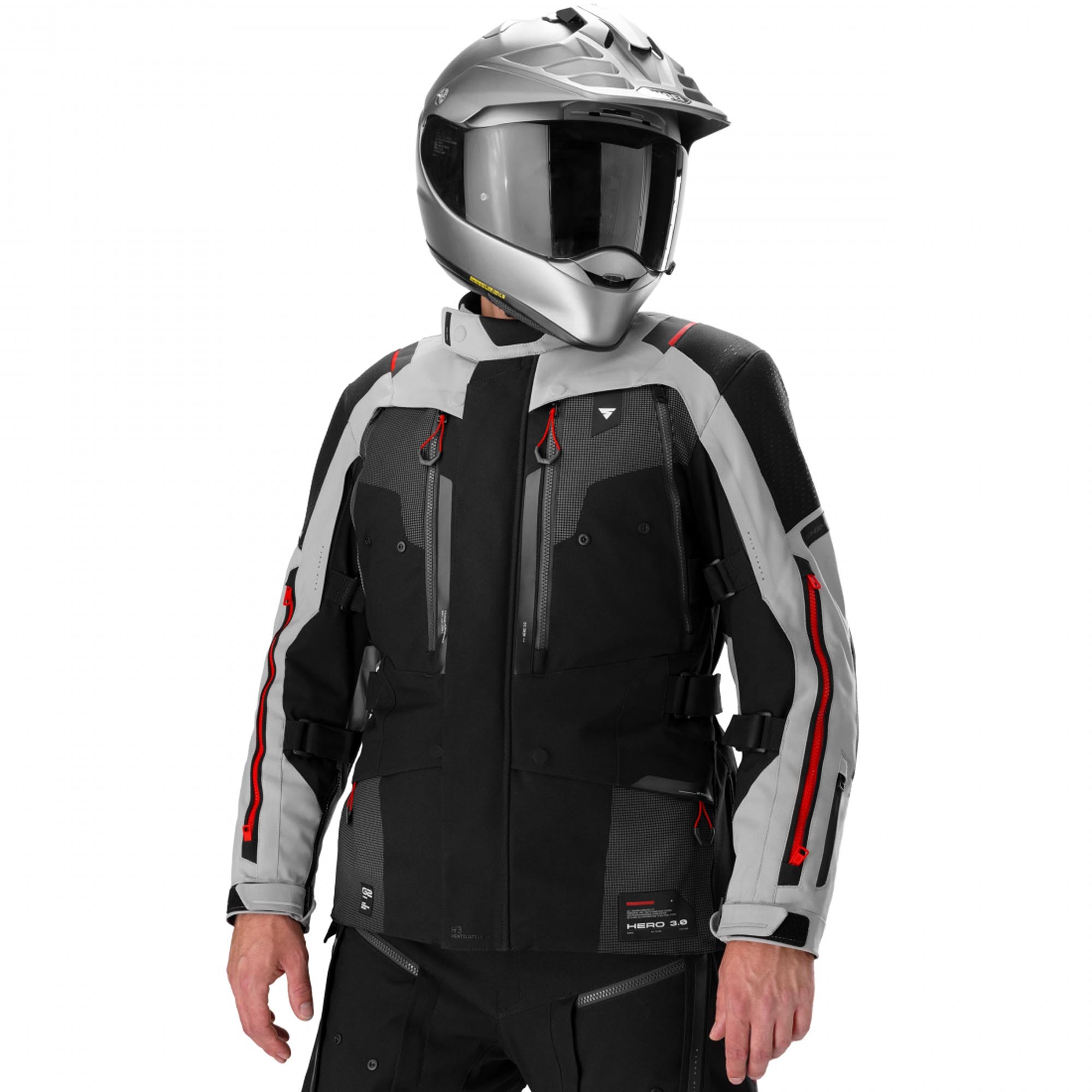 SHIMA Hero 3.0 Motorrad Textiljacke grau/rot M Abbildung 3
