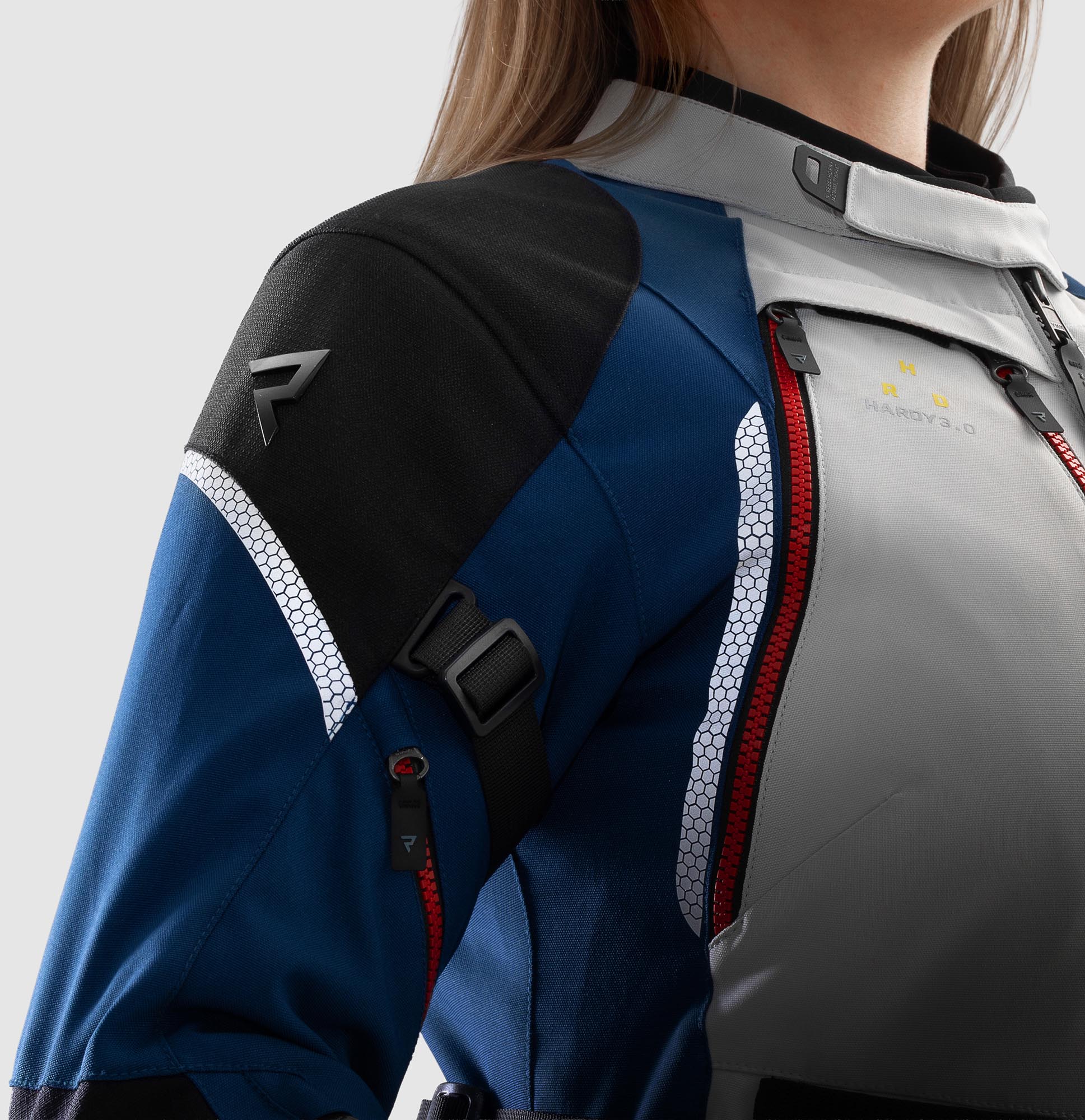 Side view of Rebelhorn Hardy 3.0 waterproof Ladies Motorcycle Textile Jacket