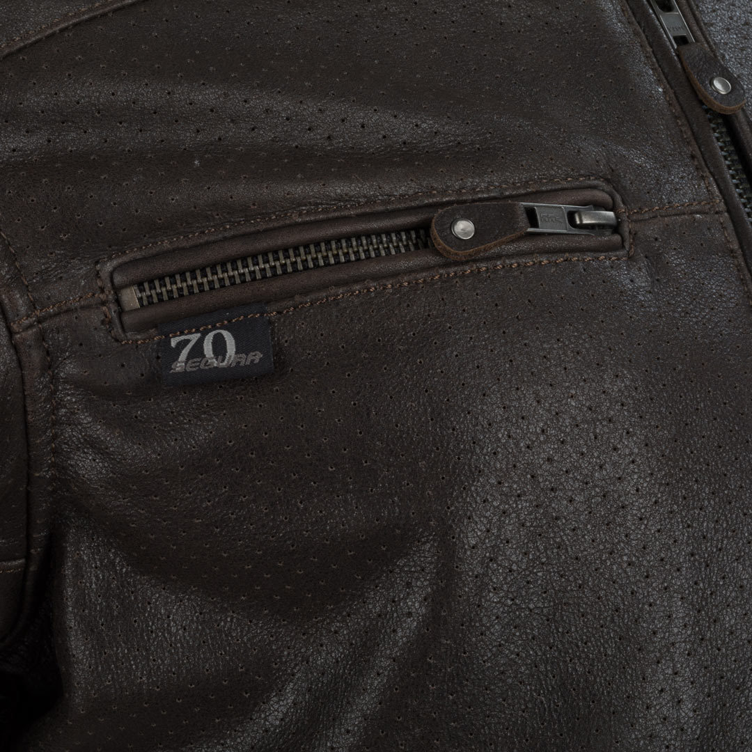 Segura Express perforated Motorcycle Leather Jacket brown M Figure 5