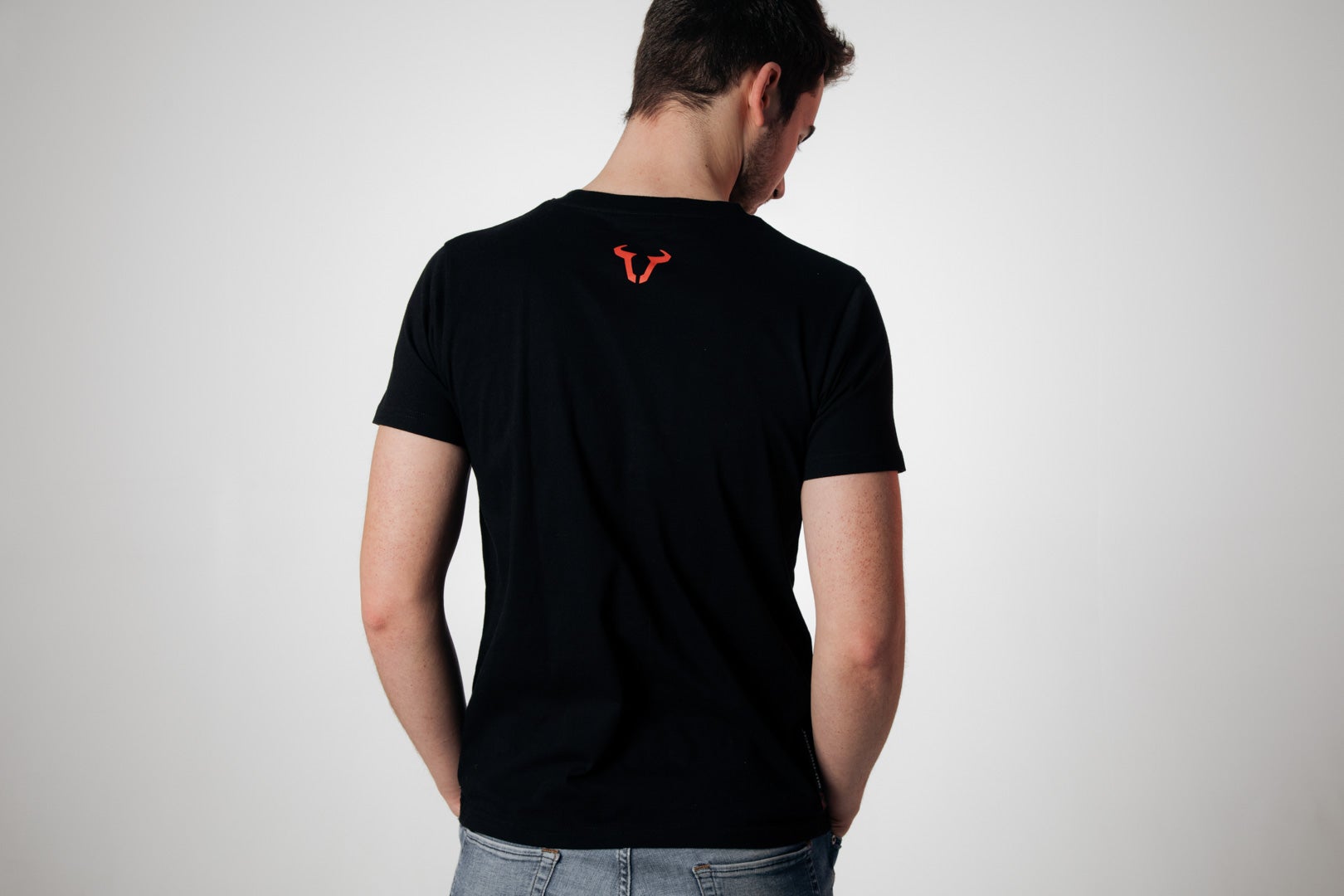 Side view of SW-Motech T-Shirt - Core Line. Black. Men. Size S.