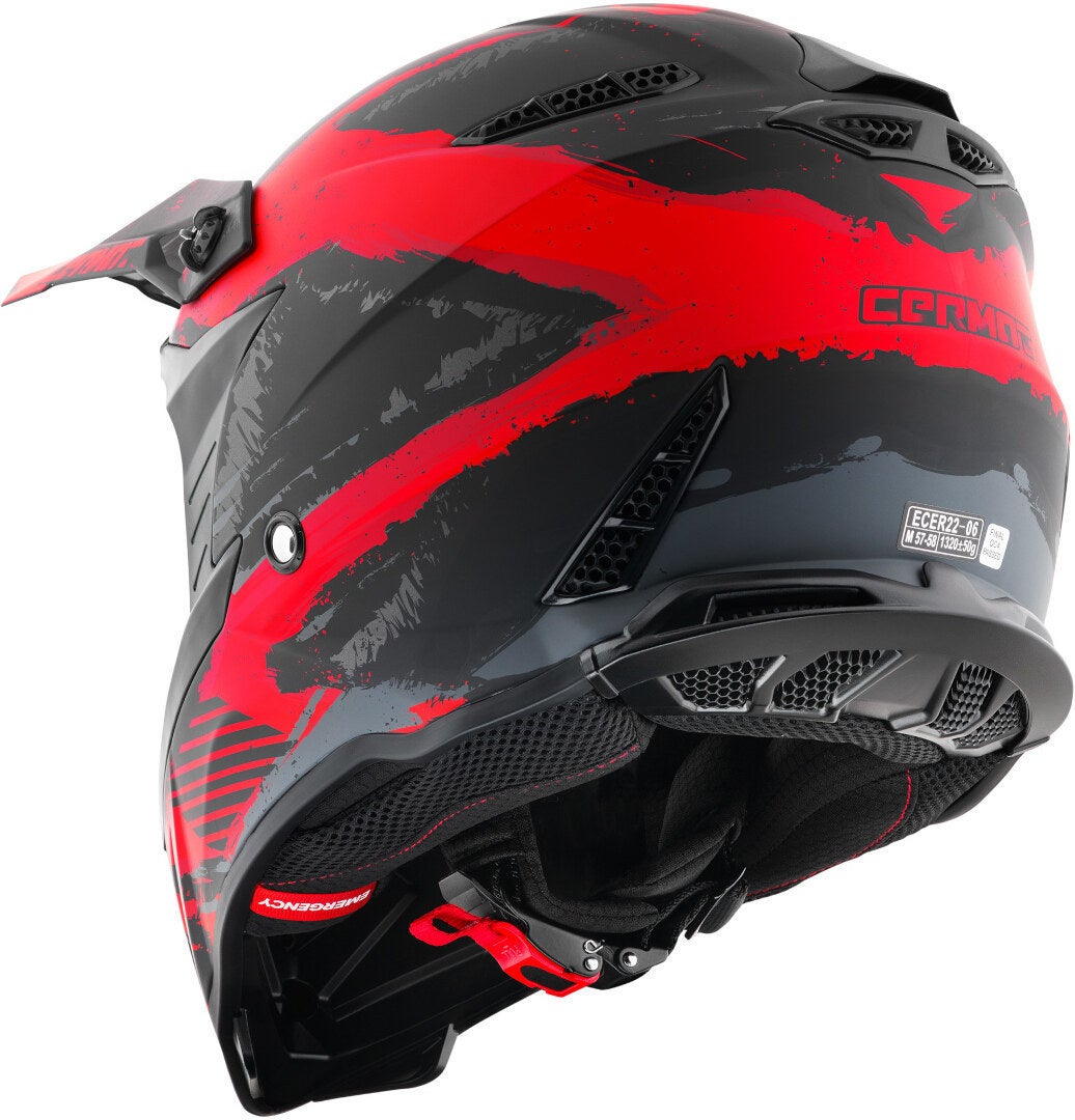 Germot GM 540 Motocross hjelm sort mat/grå/rød S (55/56) Figur 3