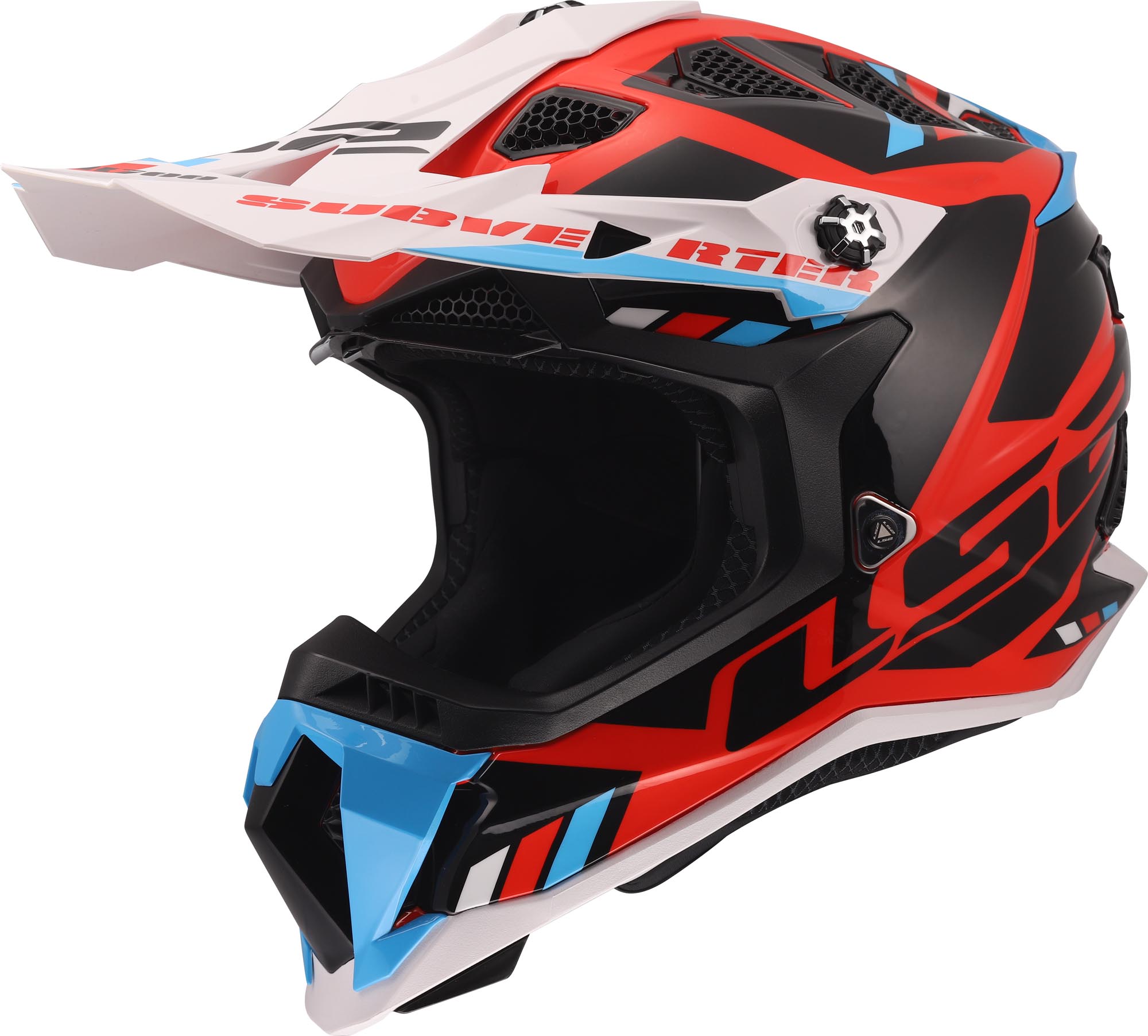Ls2 Men's White/Blue/Red Mx700 Subverter Evo Ii Stomp Motocross Helmet