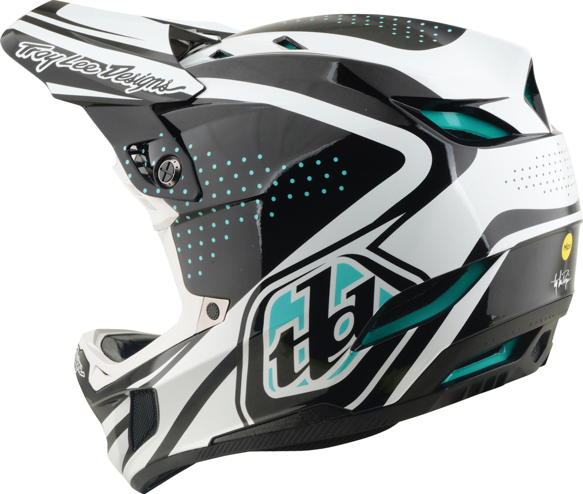 Troy Lee Designs D4 Polyacrylite MIPS The Line Casco per discesa bianco/nero XL (60/61) Figura 5