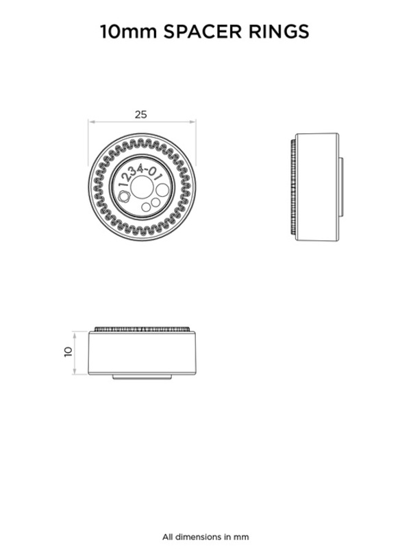 Quad Lock Uppsättning distanser styr / spegelstöd (2x10mm)) Figur 3