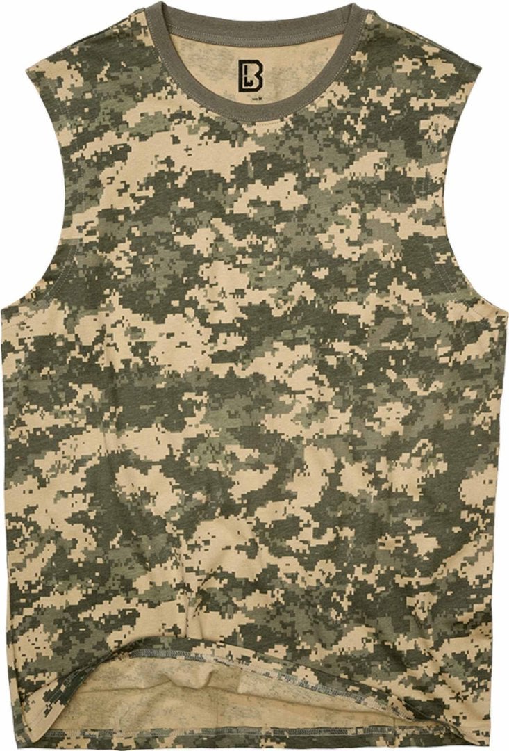 Brandit Men's Grey/Beige Sleeveless Shirt