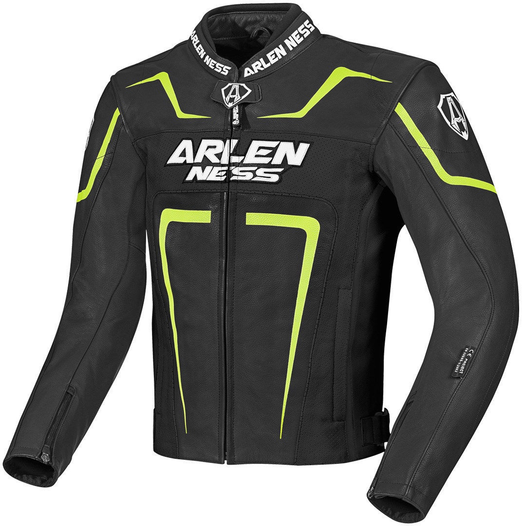 Arlen Ness Motegi Blouson moto noir/jaune néon 58 Figure 1