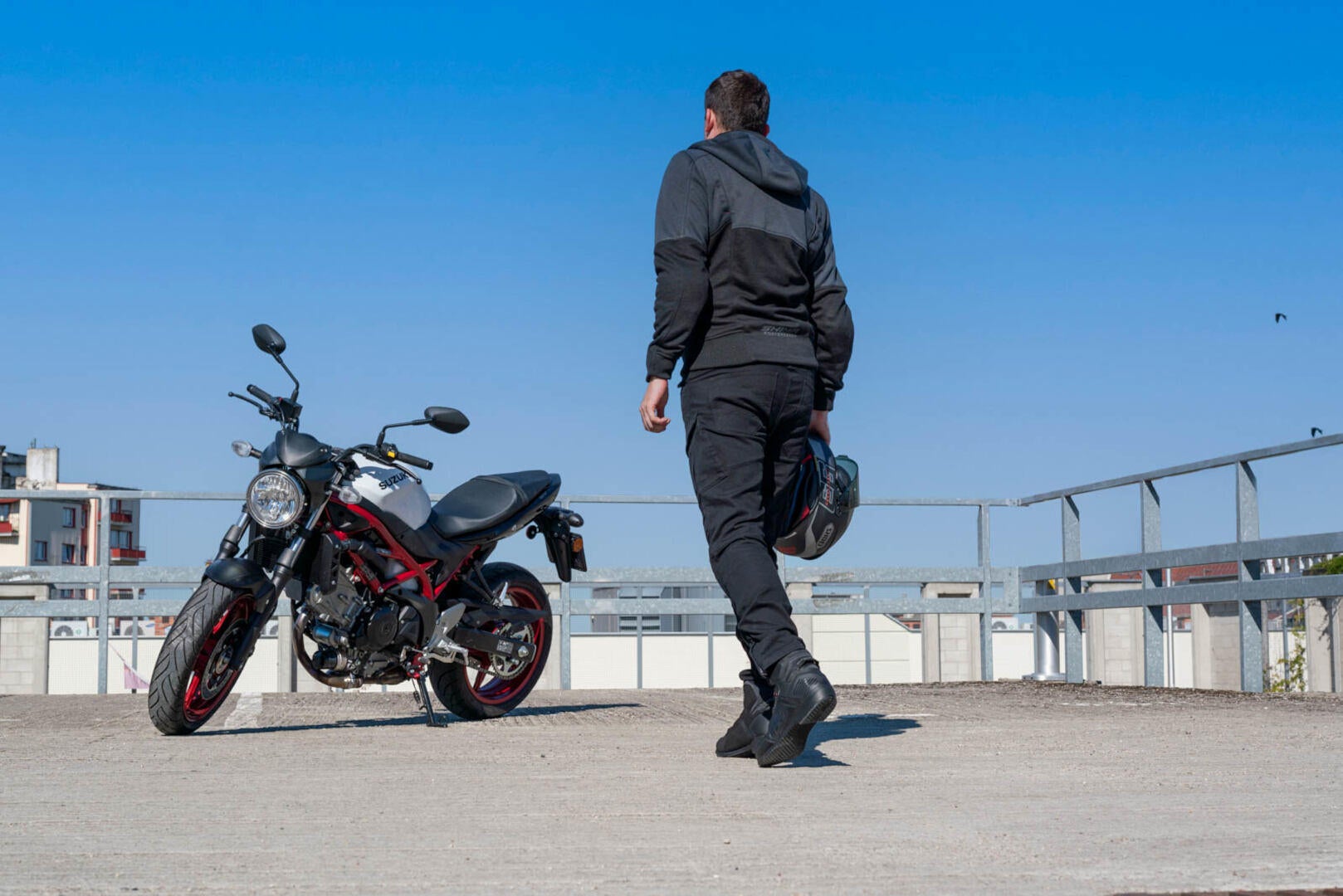 SHIMA Daybreaker Motorcykel lynlås hættetrøje grå/sort L Figur 3