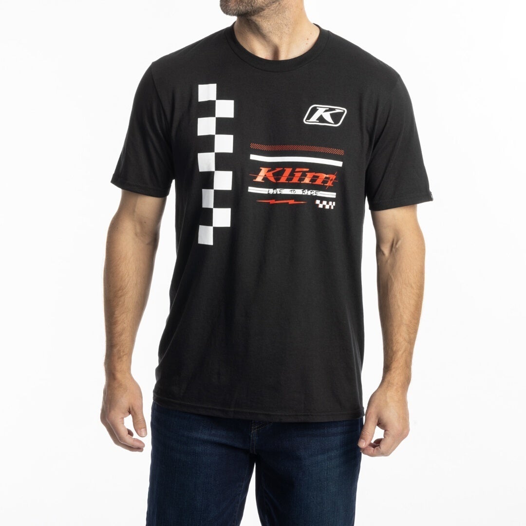 Klim Checkered Flag Tri-Blend Triko černobílá XL Obrázek 1