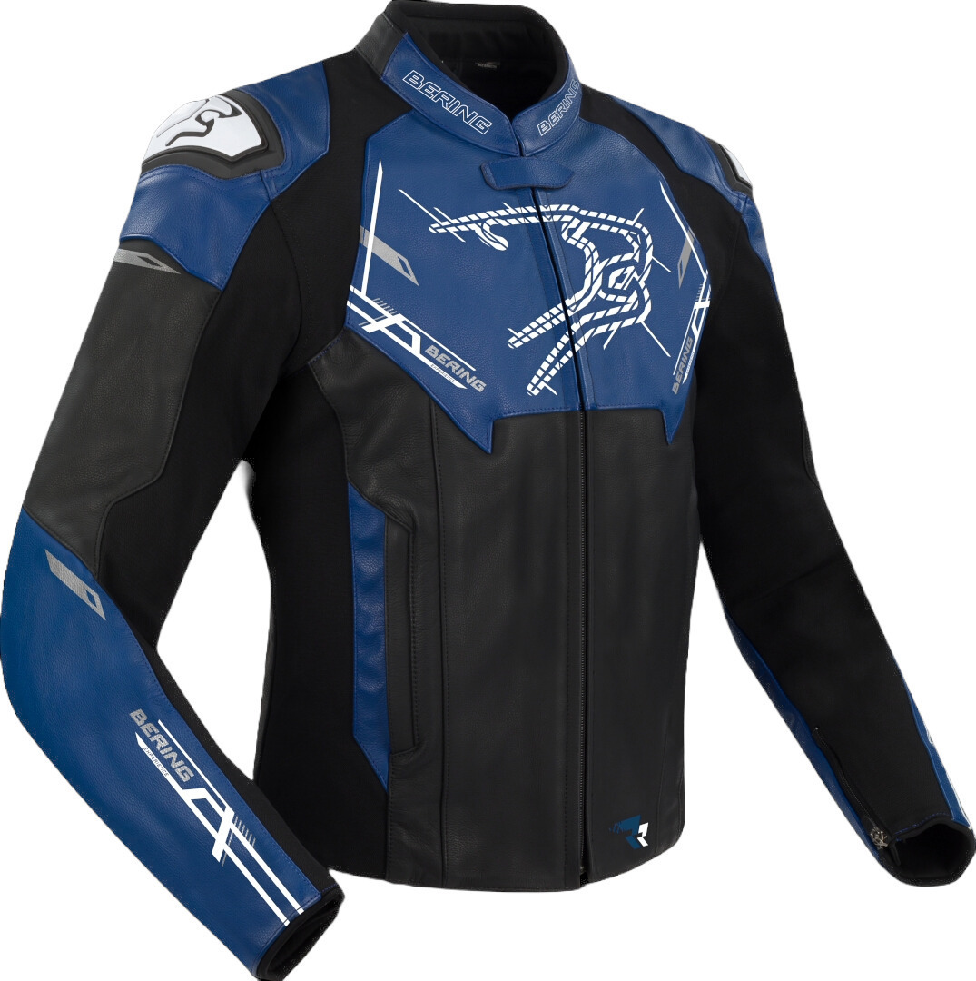Bering Snap Motorcycle Leather/Textile Jacket black/blue M Figure 1