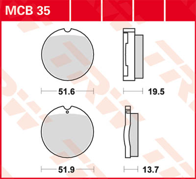 TRW Lucas Bremsbelag MCB35 Figur 1