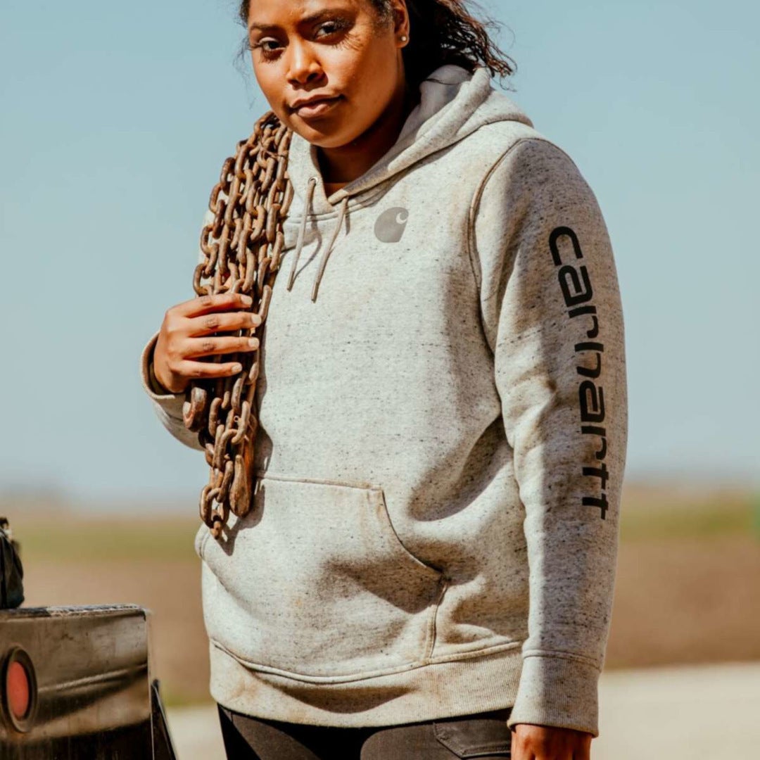Carhartt Clarksburg Logo Hettegenser for damer grå XL Figur 8