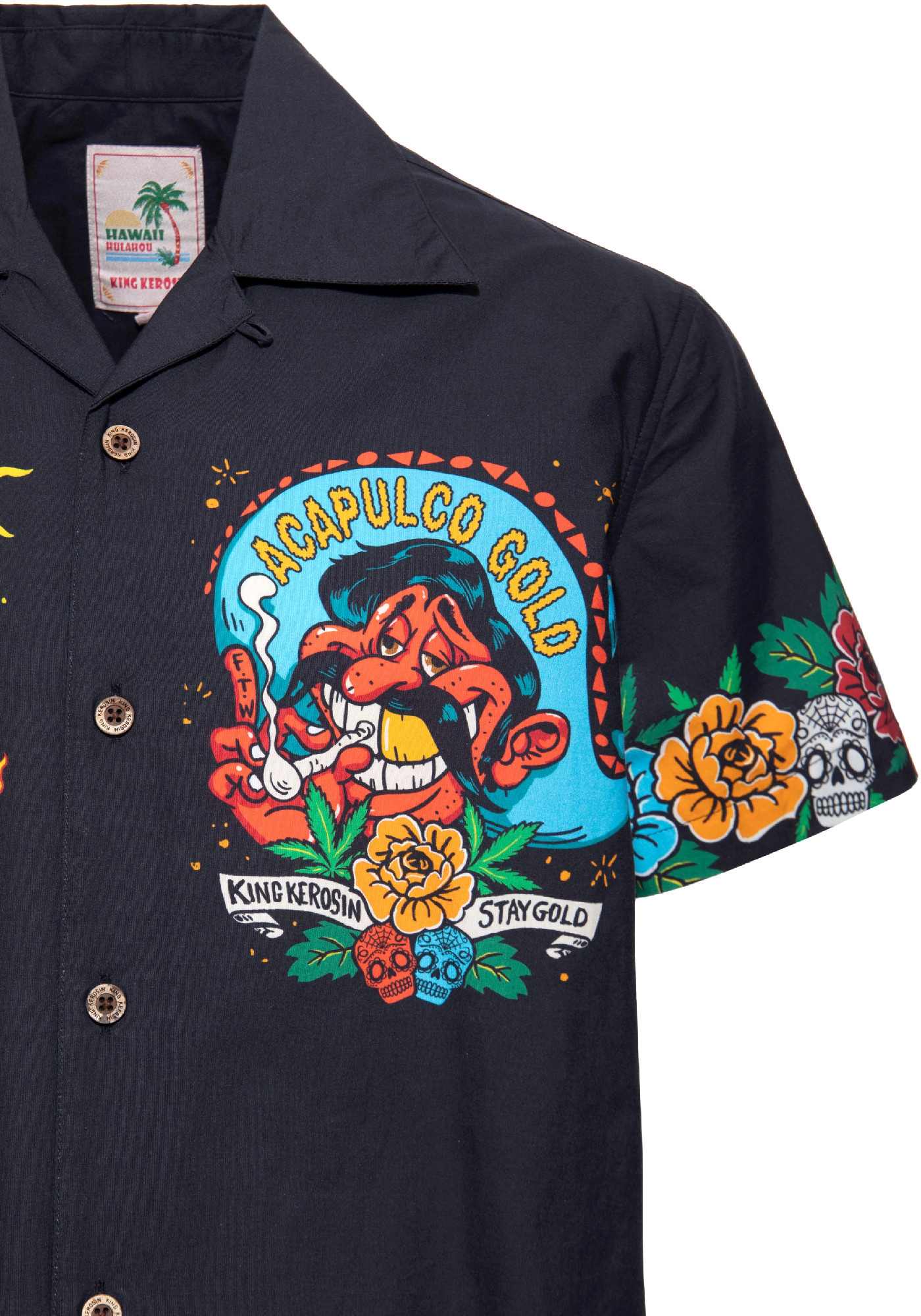 King Kerosin Acapulco Gold Chemise à manches courtes noir/multicolore 5XL Figure 3