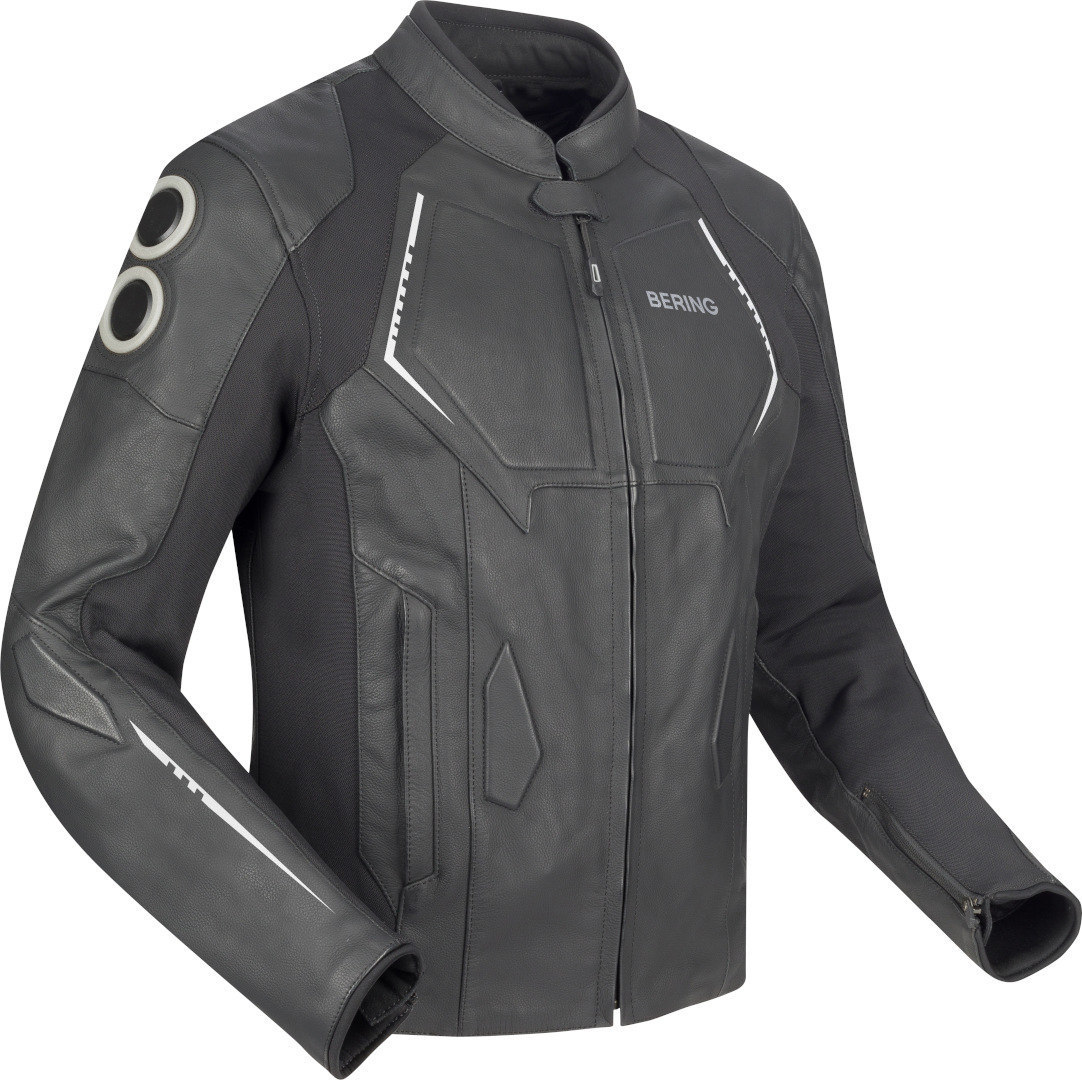 Bering Radial Motorcycle Leather/Textile Jacket black/white L Figure 1
