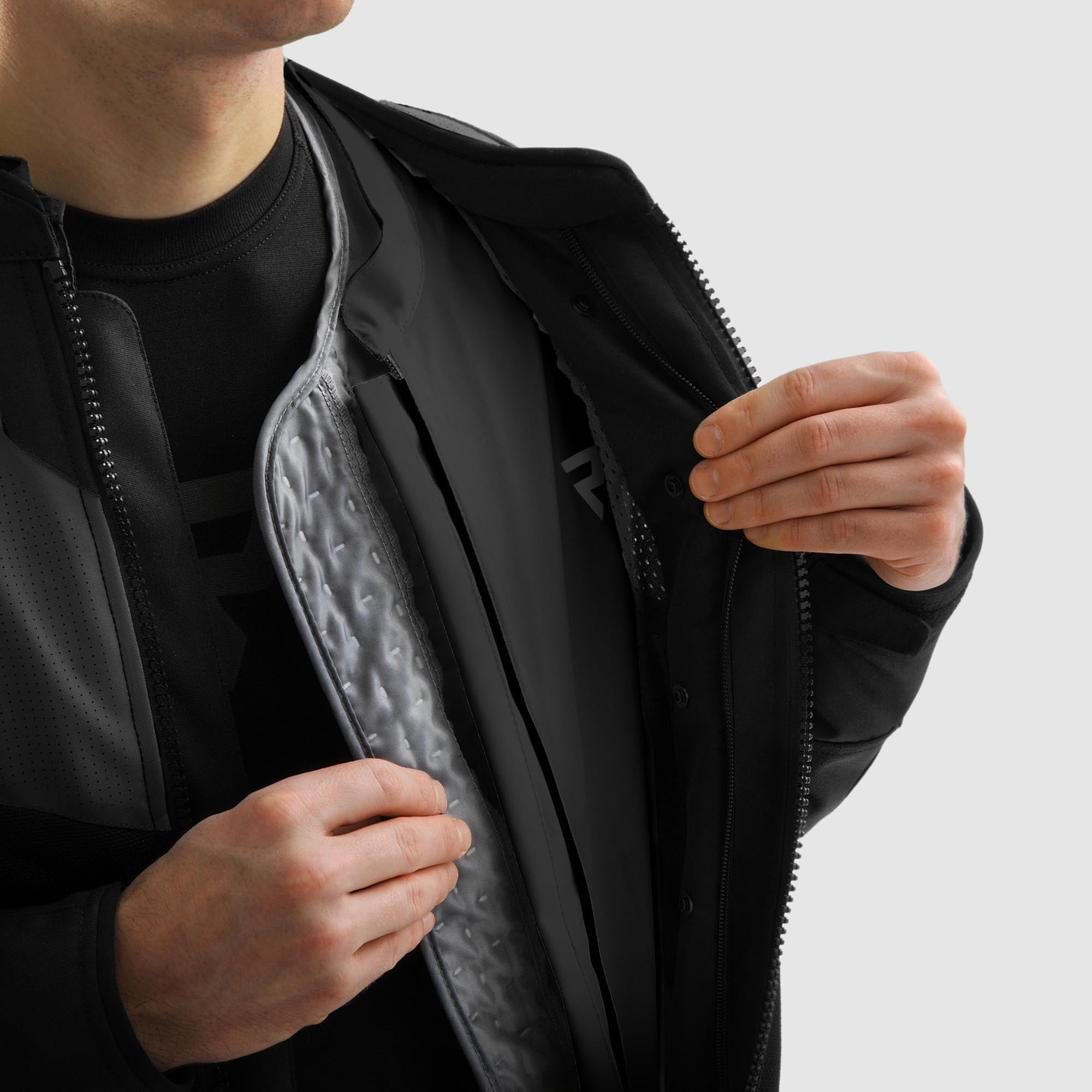 Side view of Rebelhorn Hiflow 5 waterproof Motorcycle Textile Jacket