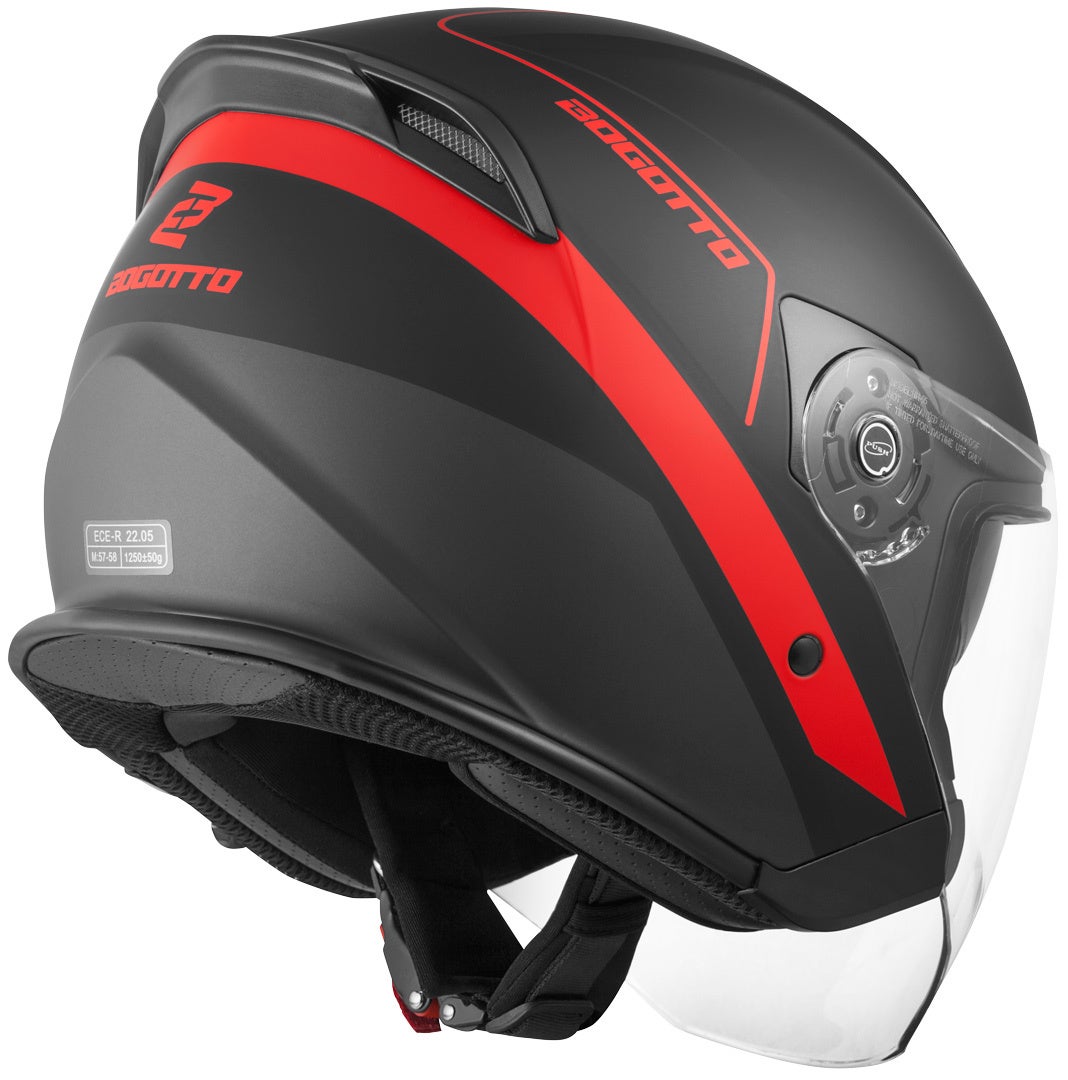 Bogotto V586 Detri Jethelm schwarz matt/rot L Abbildung 2