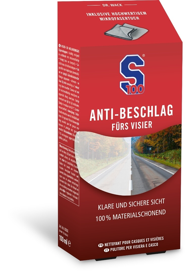 S100 Anti-fog Visor Spray 100 ml incl. Microfiber Cloth-image-589511205