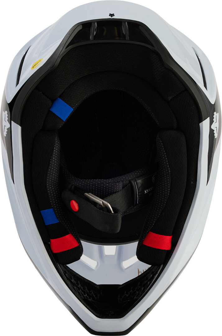 FOX V3 Streak Cască de motocross pentru tineret Alb/Roșu Y/S (49/51) Figura 5