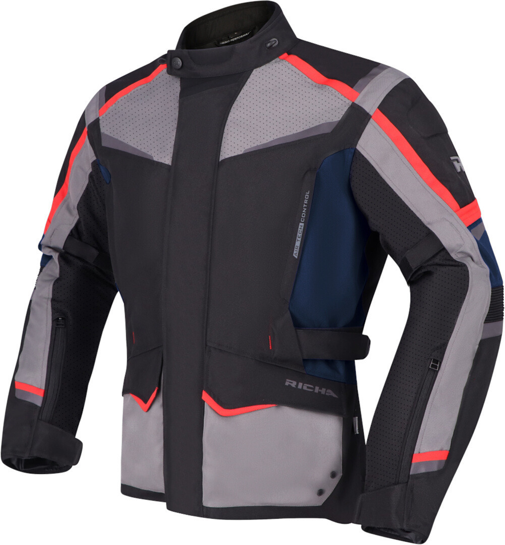 Richa Tundra waterproof Motorcycle Textile Jacket grey/black/red L Figure 2