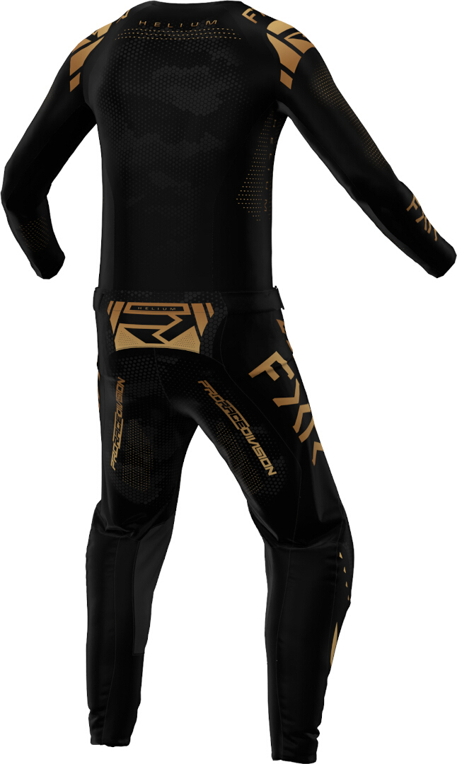 FXR Helium 2025 Youth Pantaloni de motocross Negru/Auriu 24 Figura 4