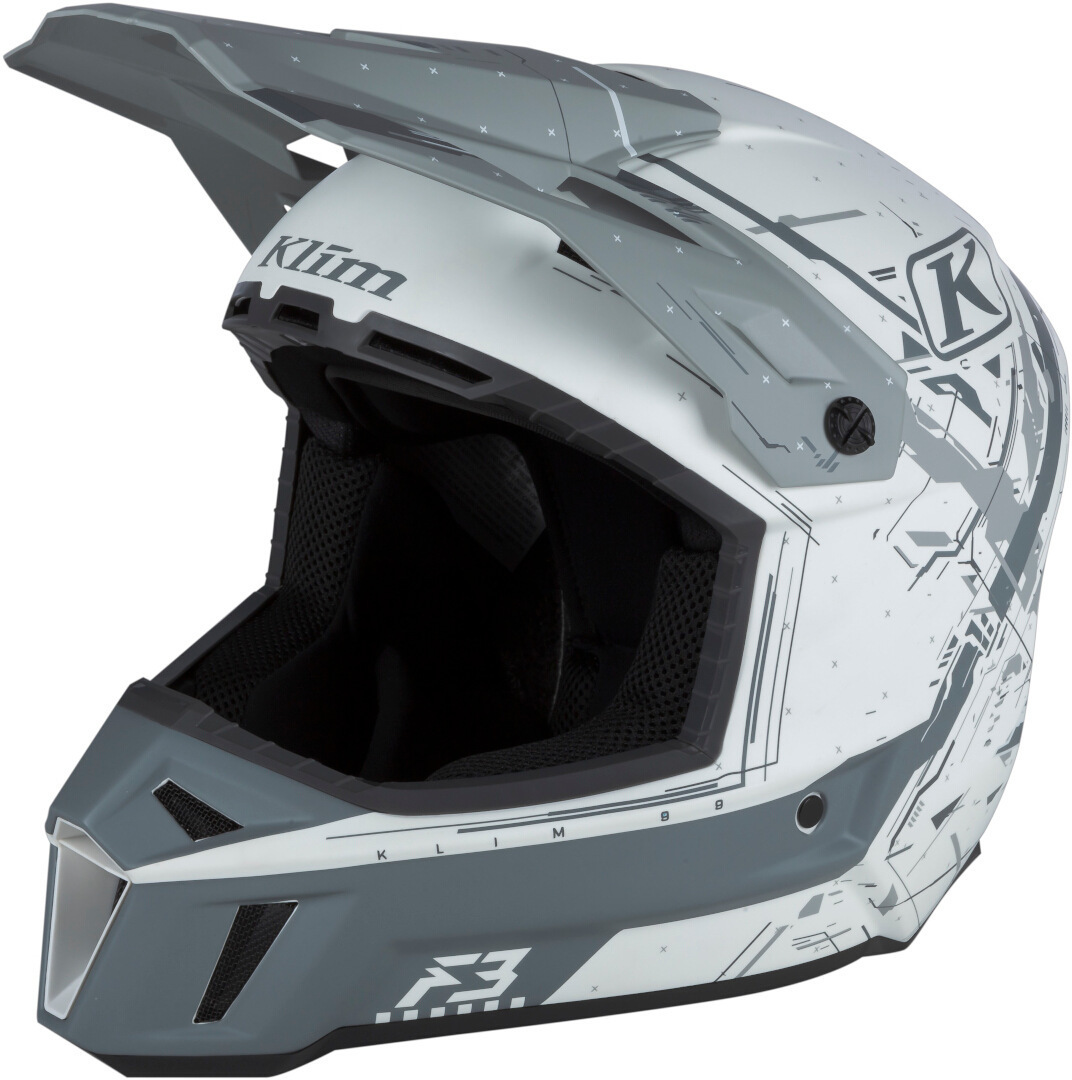 Klim F3 Recoil Motocross hjälm vit/grå Förlust (58/59) Figur 1