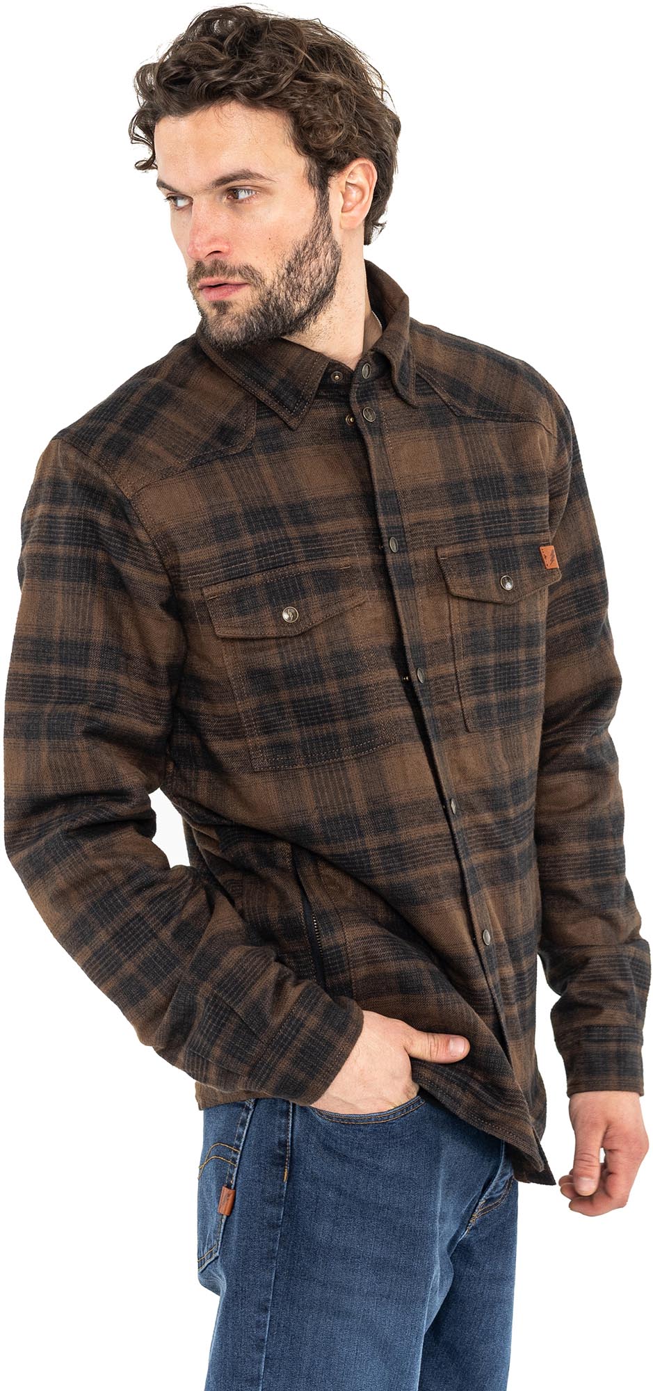 John Doe Motoshirt Skjorte brun M Figur 12