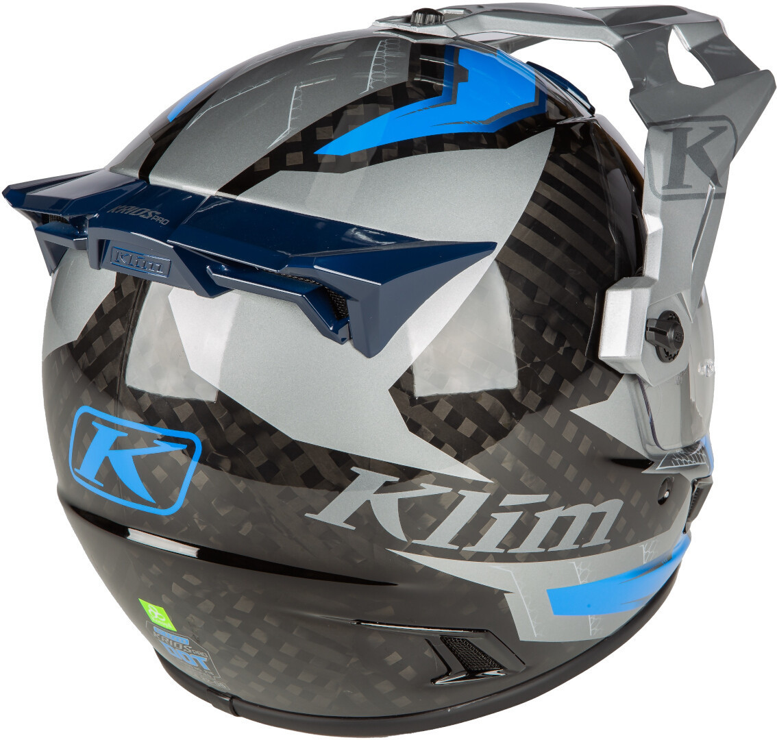Klim Krios Pro Ventura Carbon ECE/DOT Casco da enduro grigio/blu L (59/60) Figura 8