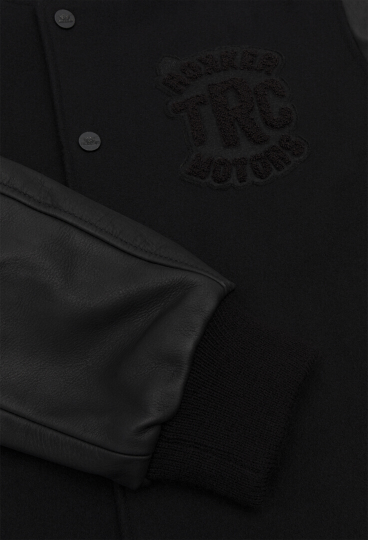 Rokker College Black Giacca da moto in pelle/tessuto S Figura 6