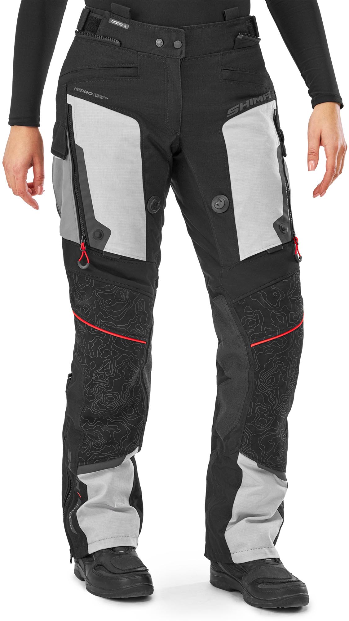 SHIMA Tracker Dames Motorfiets Textiel Broek grijs/wit M Figuur 3