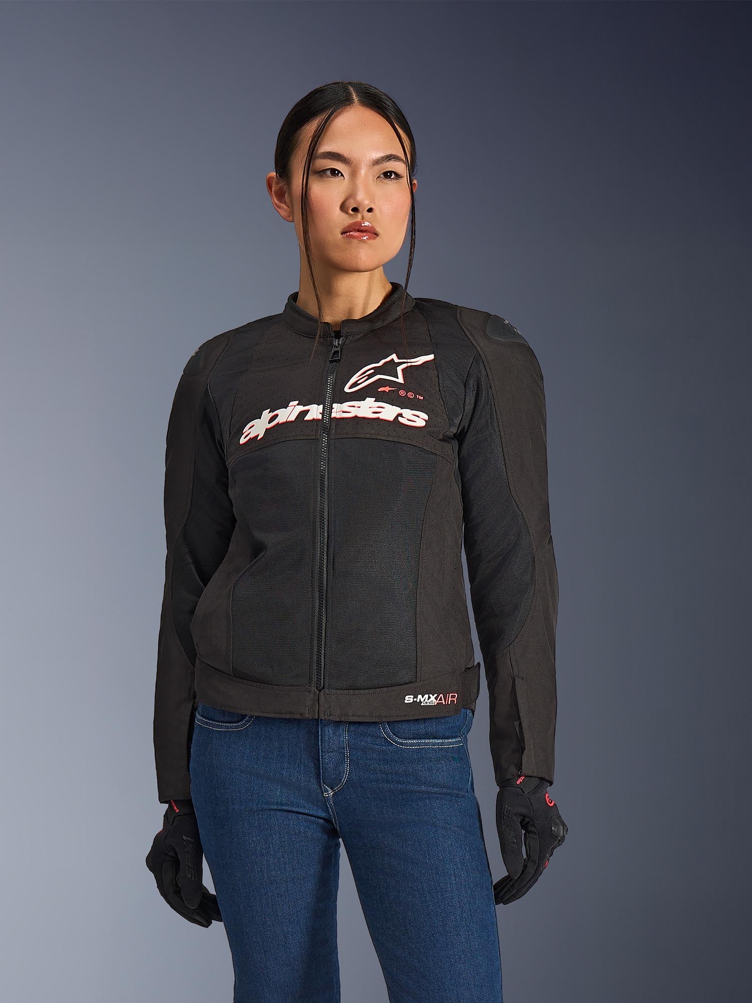 Side view of Alpinestars Stella SMX Air Perforated Ladies Motorcycle Textile Jacket