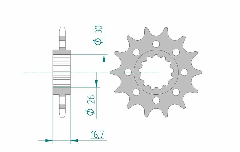 AFAM Steel Standard Front Sprocket 20613 - 520 Figure 2
