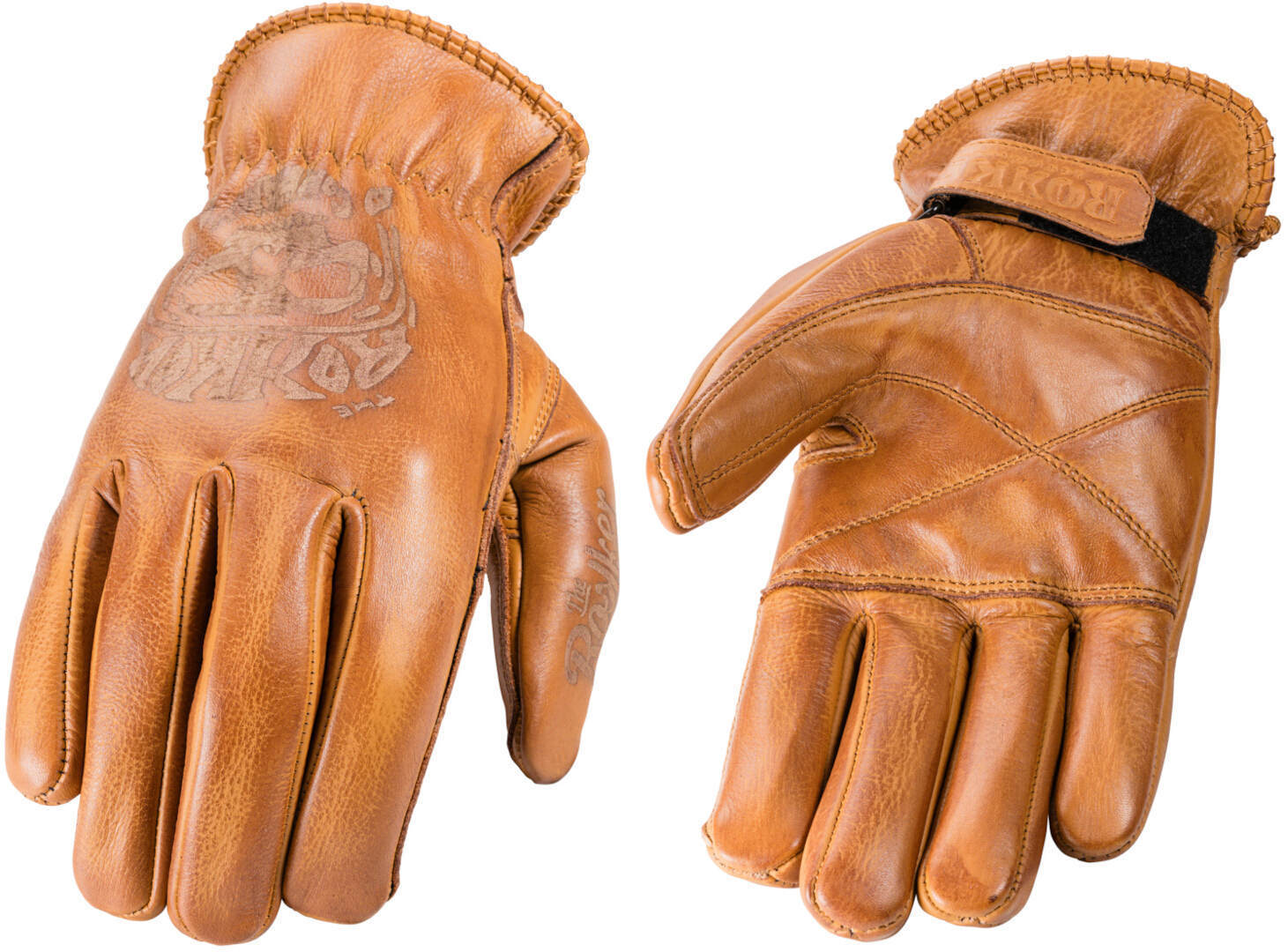 Rokker Tattoo Skull Motorcycle Gloves Sand XL Figure 1