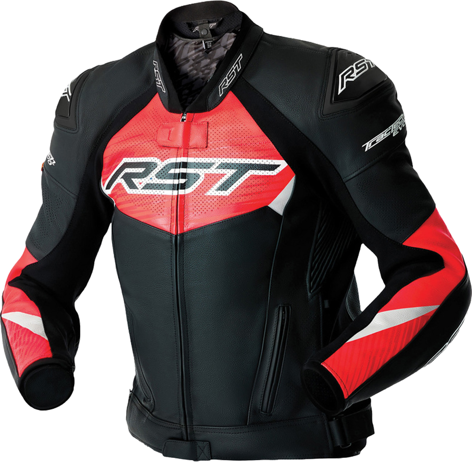 RST Tractech Evo D3O Motorrad Lederjacke schwarz/rot 60 Abbildung 1